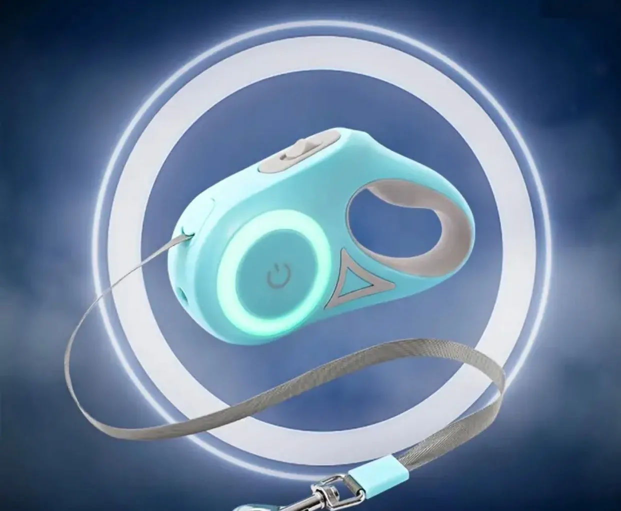 118.11in teal Automatic Retractable Dog Leash, LED Flashlight Dog Lead Leash With Tangle Free Design For Easy Control And Outdoor Safe Walking