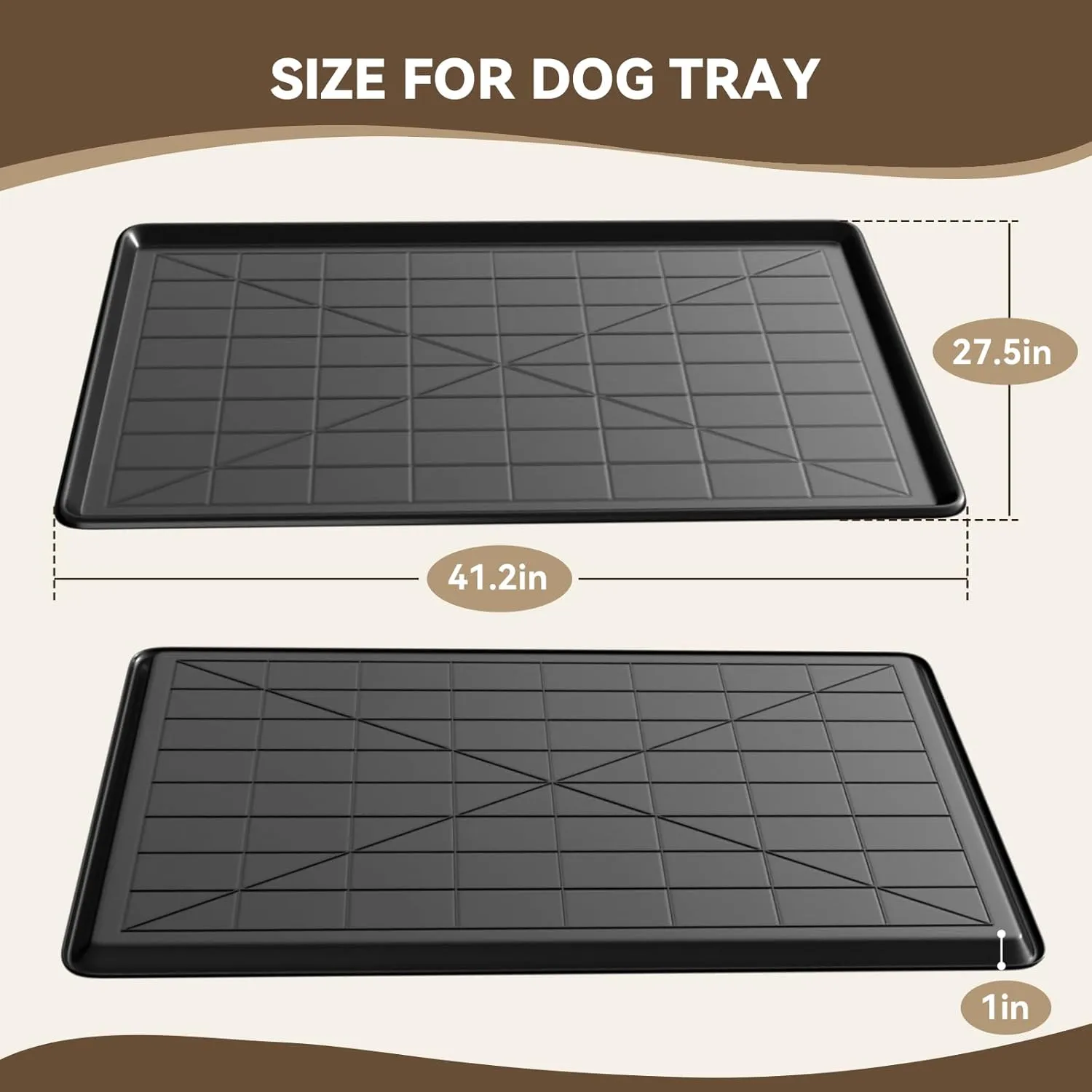 41.1" Dog Crate Tray Replacement fit for Metal Dog Crate Dog Cage Pans Plastic Tray