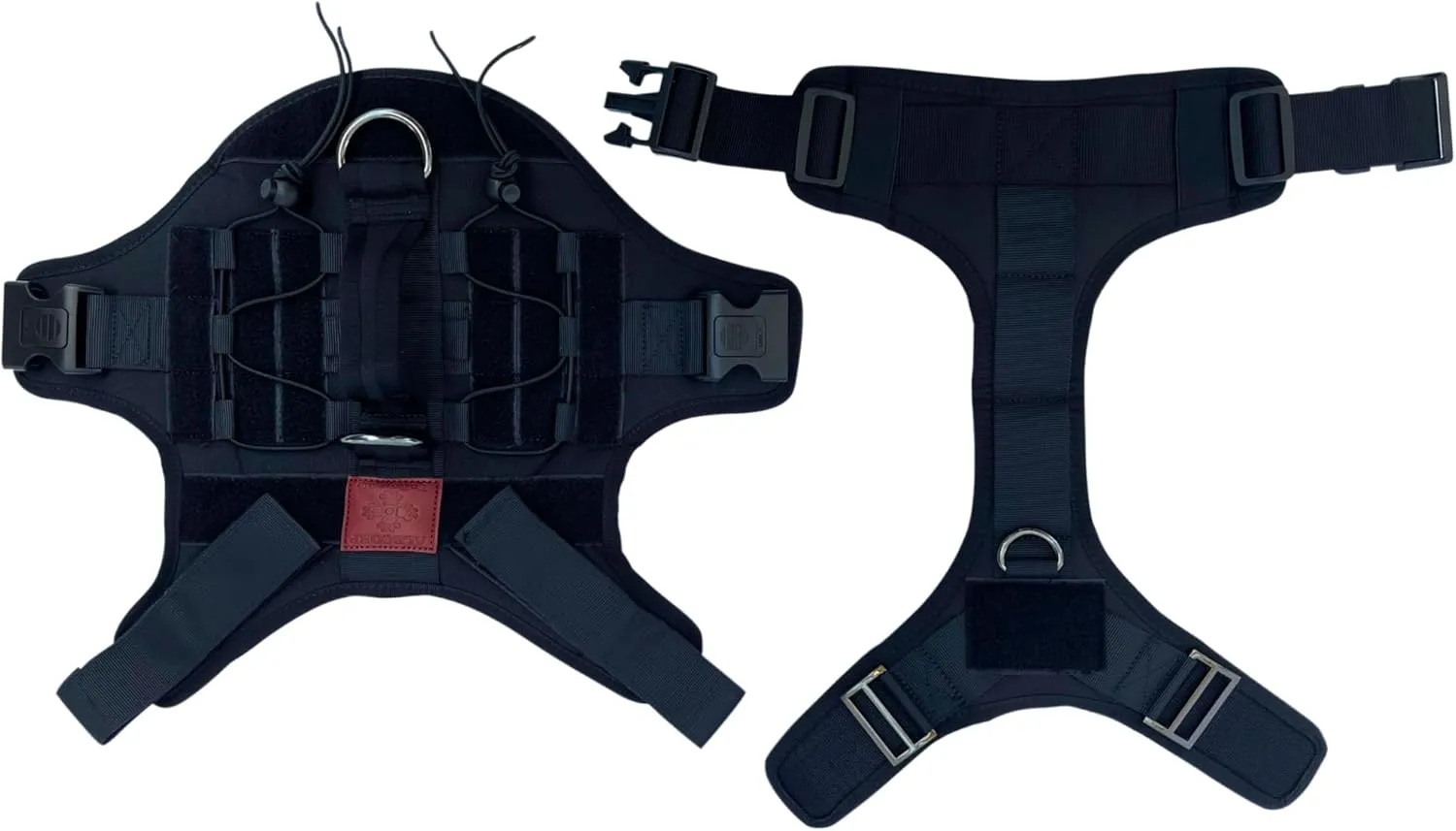 Albcorp Tactical Dog Harness - Heavy Duty, No-Pull Training Vest for Large Breeds, Military Service Dog Vest with Front Leash Clip, Hook & Loop Panels, Padded Handle  Black, Medium