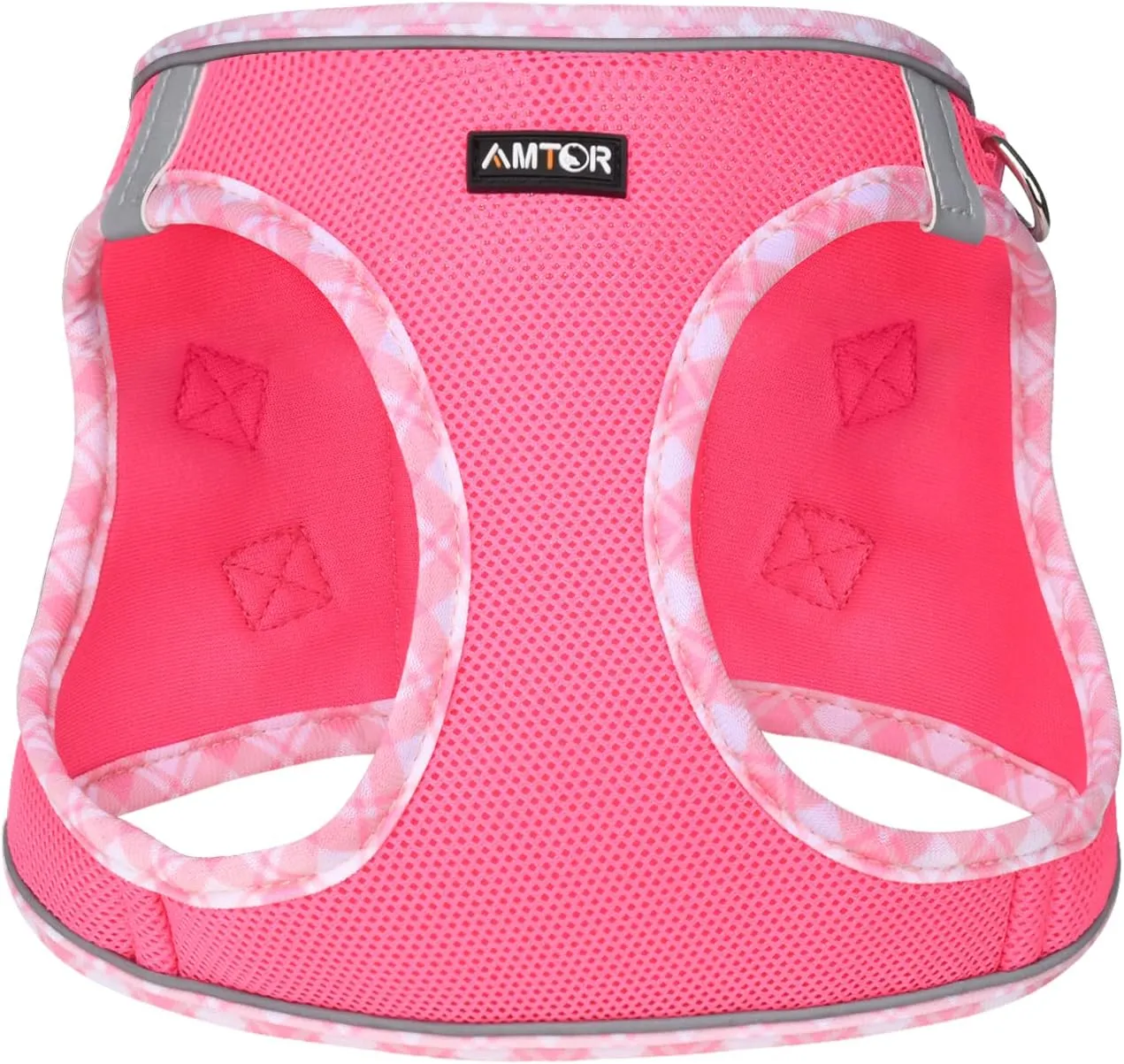 AMTOR Small Dog Harness with Leash Set, No Escape Easy Walk Puppy Harnesses for Training Walking, Step-in Reflective Soft Dogs Vest for XS S Medium Extra-Small Large Sized Dog(Fuchsia,M)