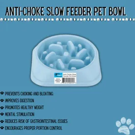 Anti-Choke Slow Feeder Pet Bowl - BLUE