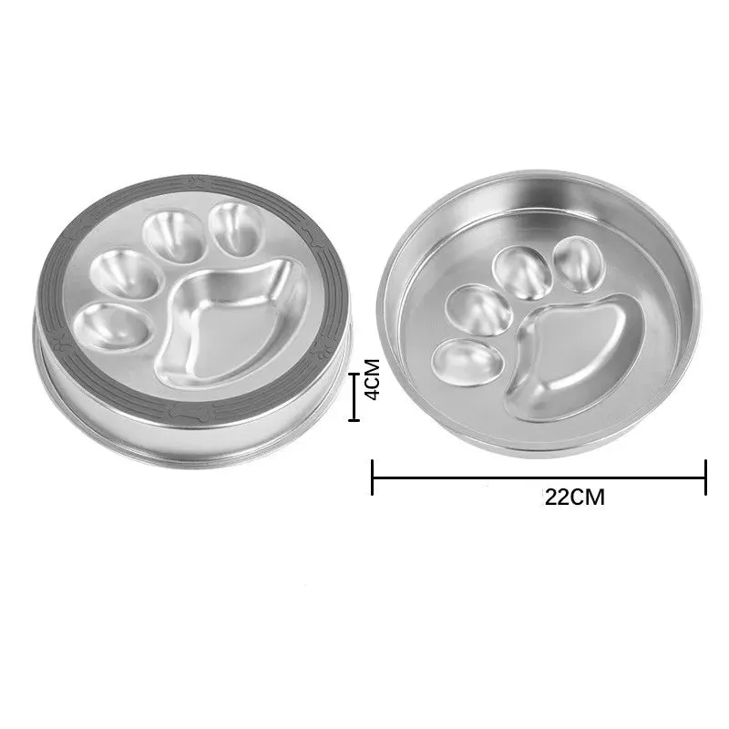 Anti-Choking Slow Feeder Dog Bowl in Stainless Steel