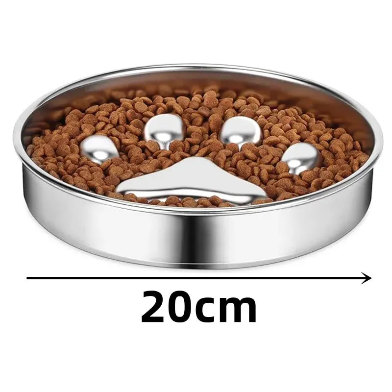Anti-Choking Slow Feeder Dog Bowl in Stainless Steel