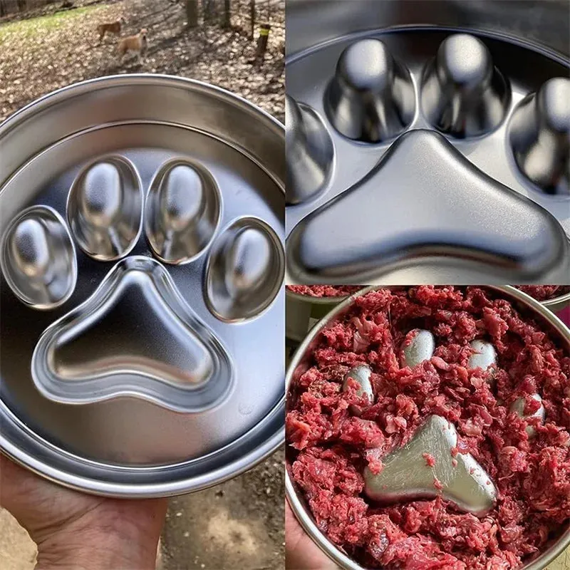 Anti-Choking Slow Feeder Dog Bowl in Stainless Steel
