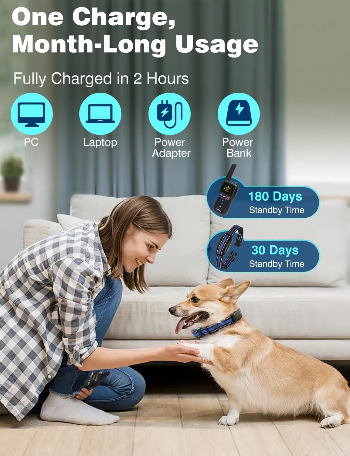 Bark Collar with Remote (7-120lbs), 3300Ft Automatic Bark and Training Collar Combo with Beep, Vibration, Static & Auto Mode, IPX7 Waterproof Dog Training Collar for Small Medium Large Dogs
