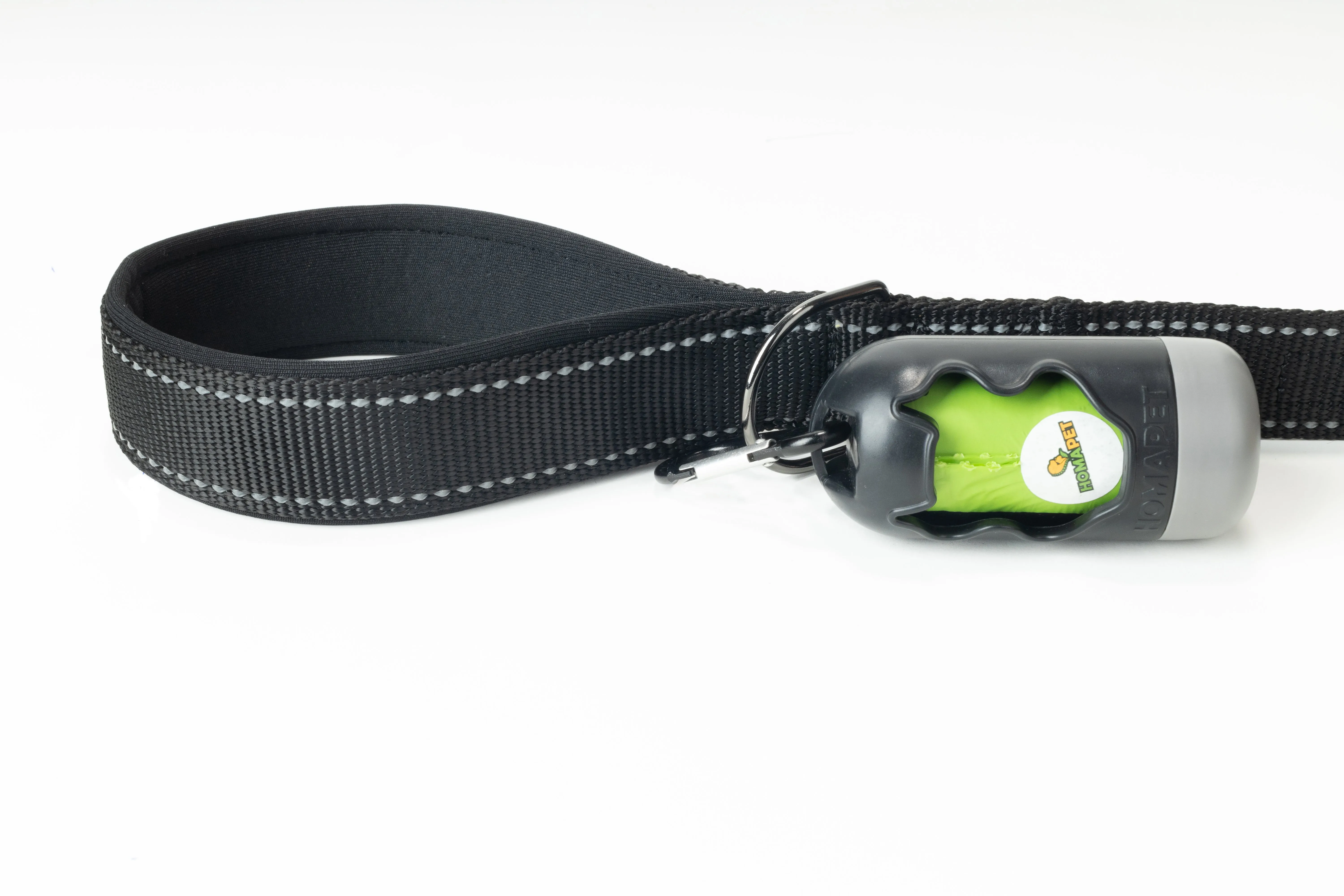 Black Flat Nylon Dog Leash