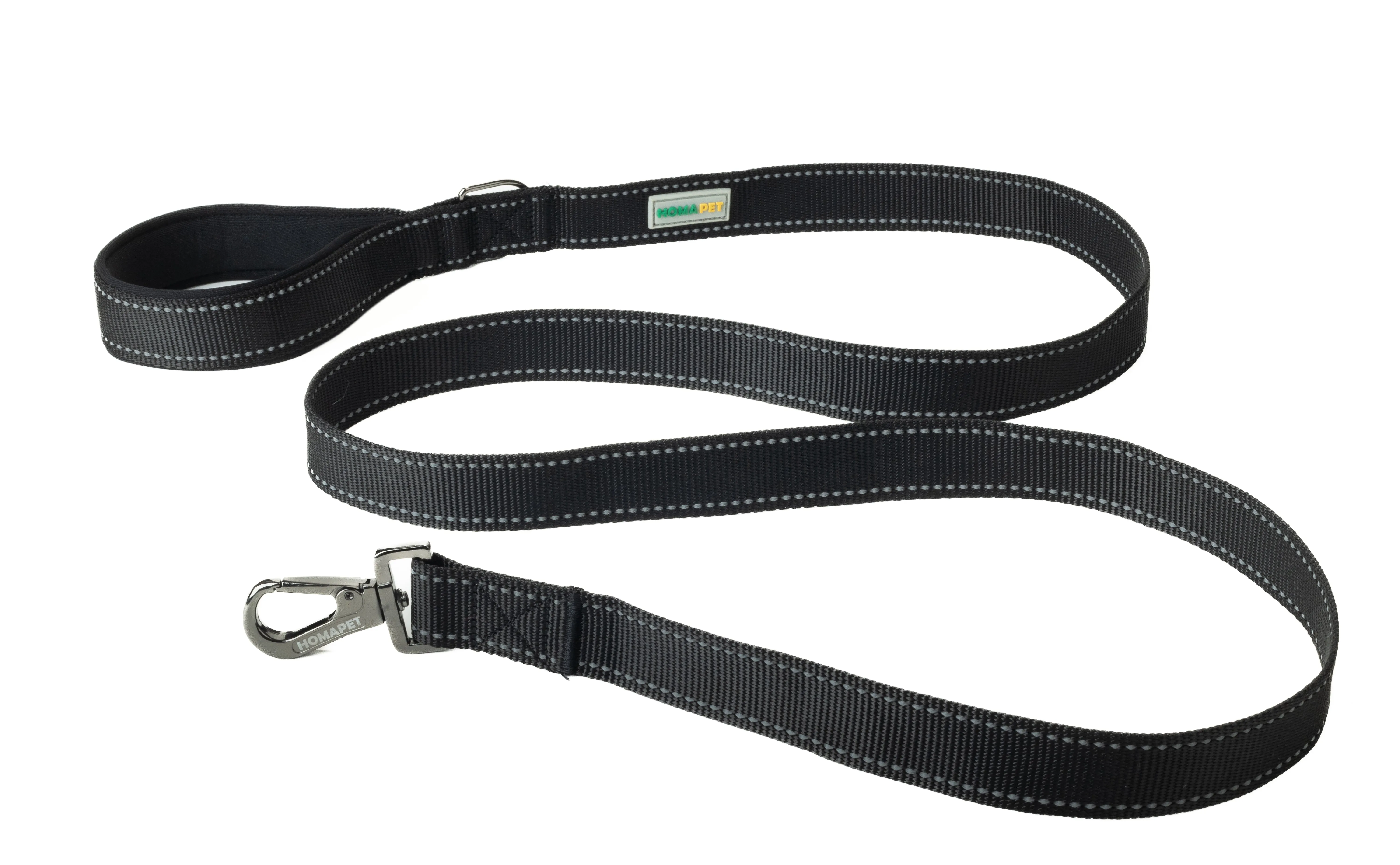 Black Flat Nylon Dog Leash