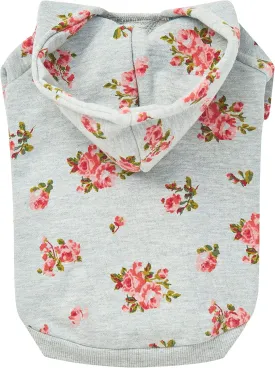 Blueberry Pet Dog Hoodie Stylish Grey Daisy Flower Pullover 10", Small Dog Sweatshirt, XS Dog Hoodie, Award-Winning Dog Sweater, Stylish Grey Dog Jersey for Boys, Small Sized Dog Clothes, Happy Hoodie