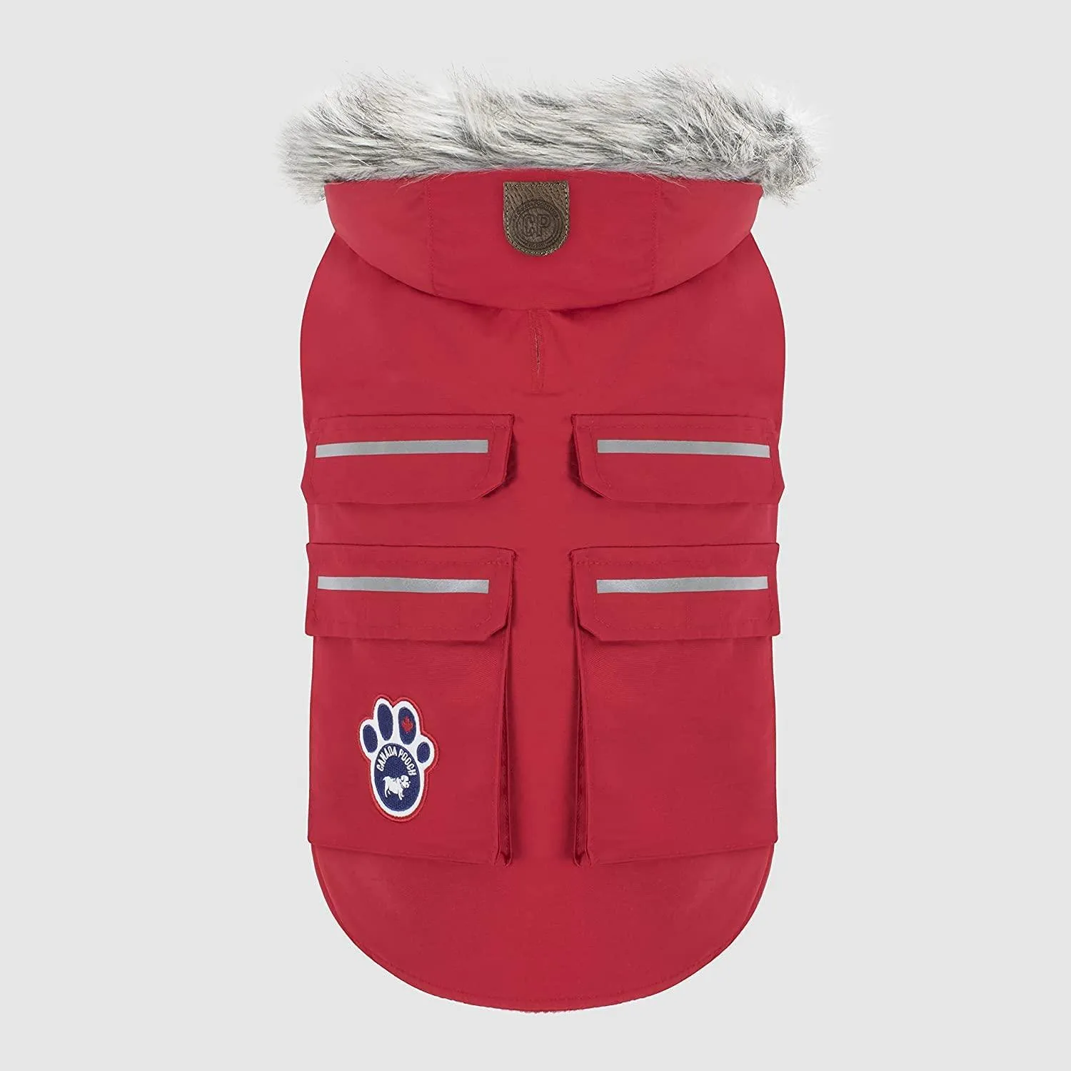 Canada Pooch Everest Explorer Size 28 Red Fleece Lined Insulated Dog Coat