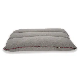 Cloud Bed - Grey Flannel with Red Royal Stewart Tartan Holiday Trim