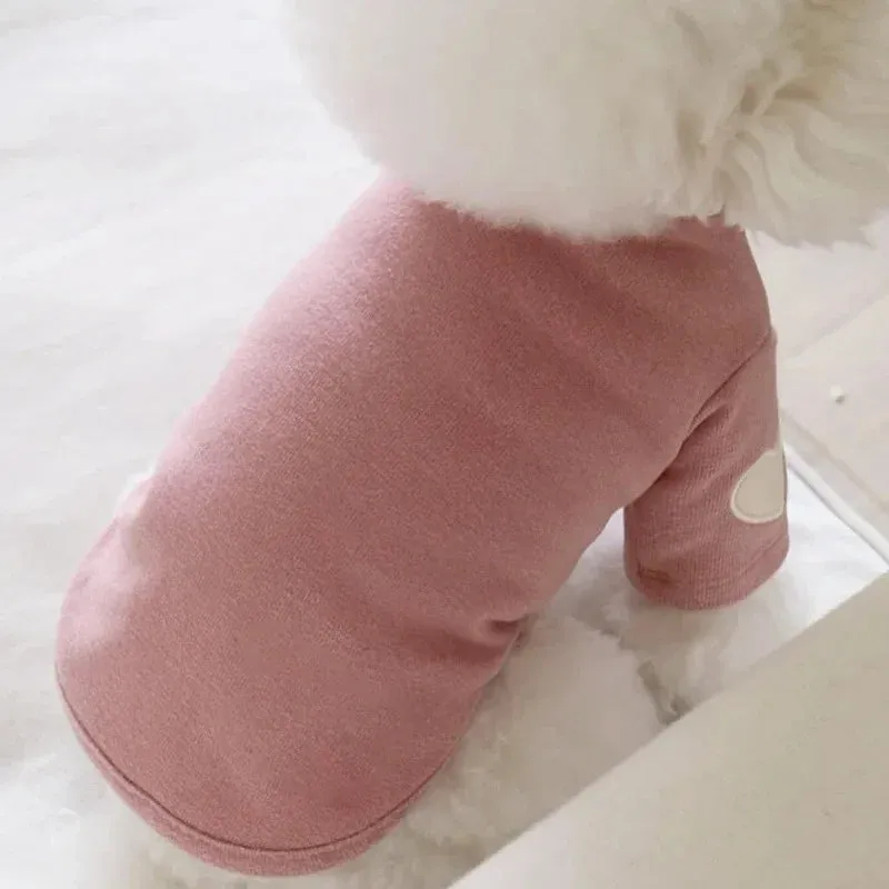 Cute Love Bear Hoodie for Pets - Warm Polyester Clothing for Dogs and Cats