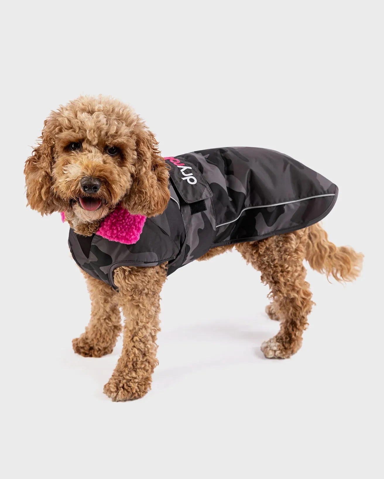 Dog Dryrobe in Black Camo & Pink
