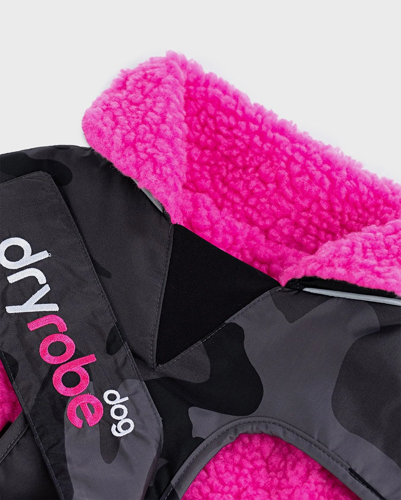 Dog Dryrobe in Black Camo & Pink