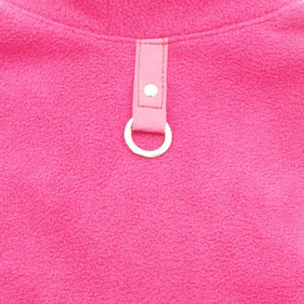 Dog Fleece Vest Soft Winter Jacket Sweater with D-Ring Leash Cold Weather Coat Hoodie for Small Medium Large Dogs Dark Pink Large