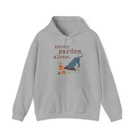 Dog is Good "Never Garden Alone" Hoodie, Unisex Fleece Pullover for Dog Lovers, Ideal Sweatshirt for Gardeners and Pet Enthusiasts