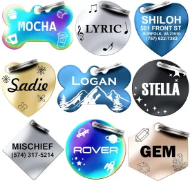 Dr. Fremont's Stainless Steel Custom Pet ID Personalized Engraved Identification Cat and Dog Tags with Custom Text, Many Shapes Including Bone, Heart, Circle (Rose Gold Stainless Steel, Small Heart)