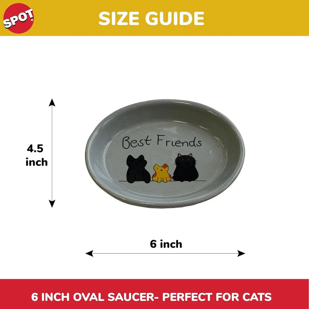 Ethical Pet Spot Best Friends Oval Cat Dish 6"