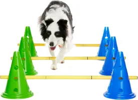 FitPAWS Dog Agility Kit: Portable Canine Cavaletti Set  Carry Bag Included | Adjustable Hurdles, Weave Poles and Training Cones | Indoor & Outdoor Dog Training Equipment