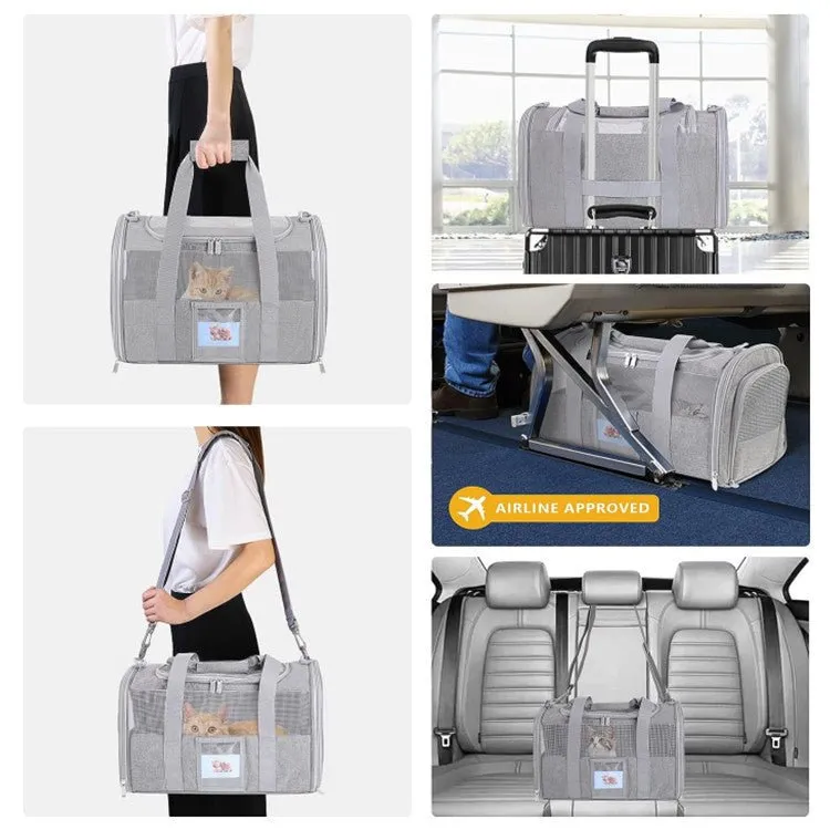 Foldable Pet Bag Travel Carrier Small Medium Cat,Soft Sided Cat Travel Carrier