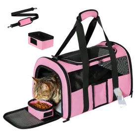 Foldable Pet Bag Travel Carrier Small Medium Cat,Soft Sided Cat Travel Carrier
