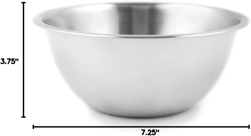 Fox Run Stainless Steel Small Mixing Bowl, 7.25 x 7.25 x 3.75 inches, Metallic
