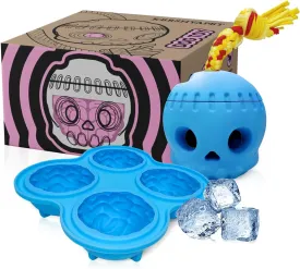Frozen Dog Toy to Keep Them Busy, Dog Enrichment Toys for Large Dogs, Skull Treat Dispensing Dog Toys for Boredom, Anxiety Relief, Sturdy Safe, Easy Clean, Blue