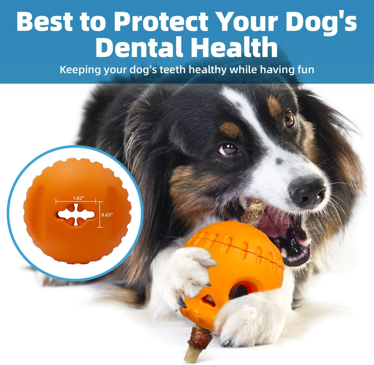 Frozen Dog Toy to Keep Them Busy, Dog Enrichment Toys for Large Dogs, Skull Treat Dispensing Dog Toys for Boredom, Anxiety Relief, Sturdy Safe, Easy Clean, Orange