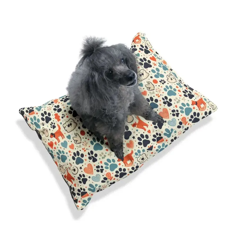 Furry Friend Pet Bed with Cotton Polyester Print
