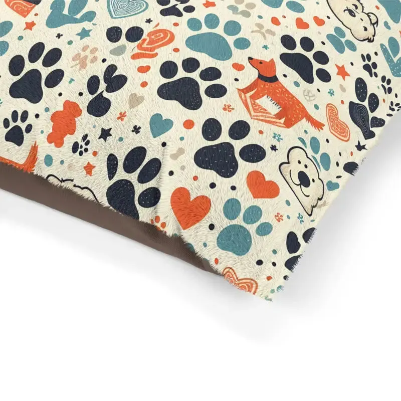 Furry Friend Pet Bed with Cotton Polyester Print