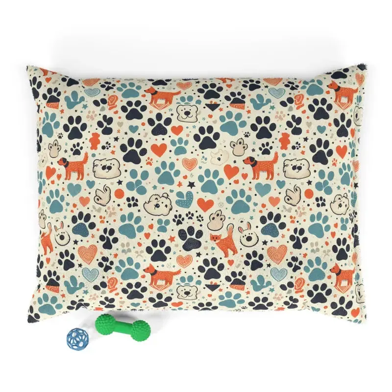 Furry Friend Pet Bed with Cotton Polyester Print