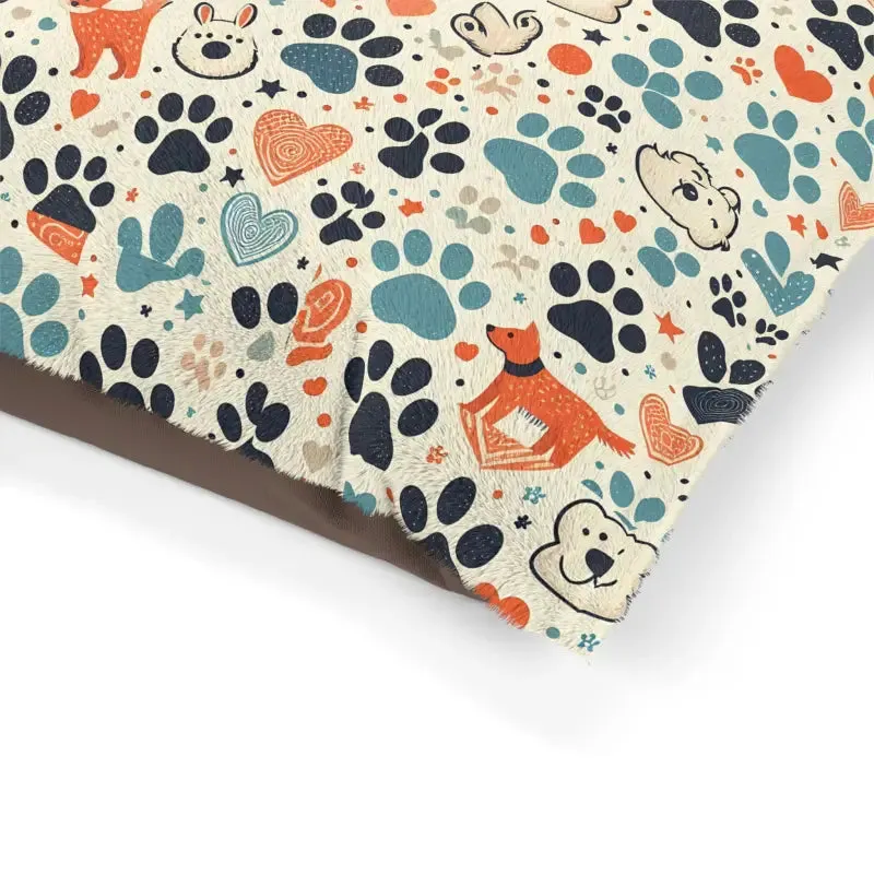 Furry Friend Pet Bed with Cotton Polyester Print