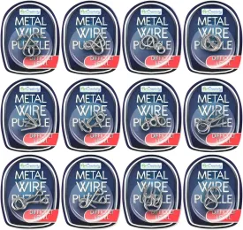 Gamie Metal Wire Puzzle Set - 12 Unique Individually IQ Wire Metal Puzzles - Fun Brain Teaser IQ Game - Great Educational Toy for Party Favor Kids and Adults Challenge
