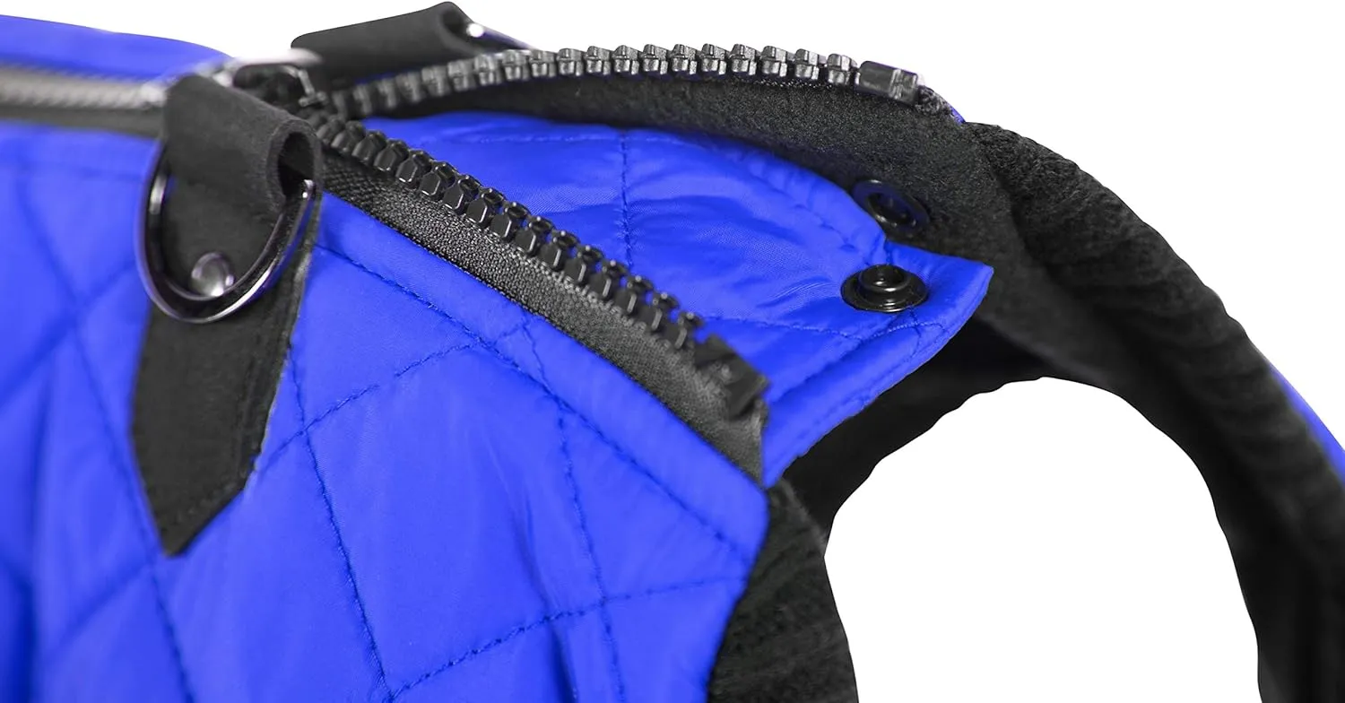 Gooby - Fashion Vest, Small Dog Sweater Bomber Jacket Coat with Stretchable Chest, Blue, Medium