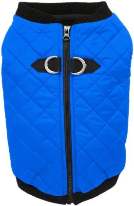Gooby - Fashion Vest, Small Dog Sweater Bomber Jacket Coat with Stretchable Chest, Blue, Medium