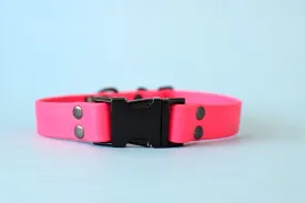 HARDWARE RETIREMENT SALE - Fuchsia & Black Biothane Dog Collar
