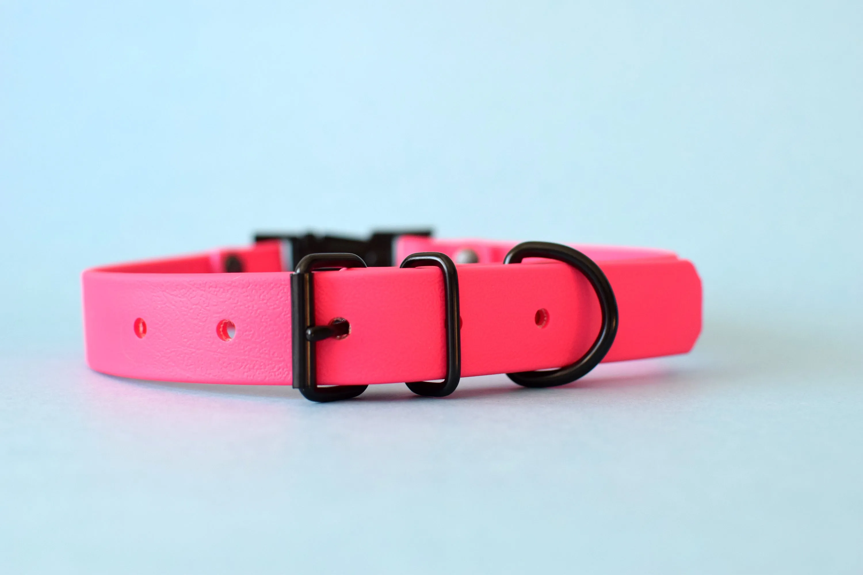 HARDWARE RETIREMENT SALE - Fuchsia & Black Biothane Dog Collar
