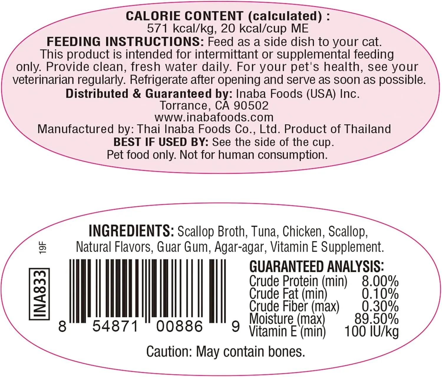INABA Twins for Cats, Shredded Chicken & Broth Gele Side Dish/Topper Cups with Green Tea Extract, 1.23 Ounces per Serving, 16 Servings, Tuna & Chicken with Scallop Recipe