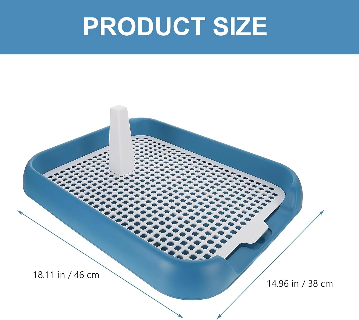 Indoor Dog Potty Tray - Mesh Dog Training Toilet - Plastic Potty Tray - Blue