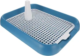 Indoor Dog Potty Tray - Mesh Dog Training Toilet - Plastic Potty Tray - Blue