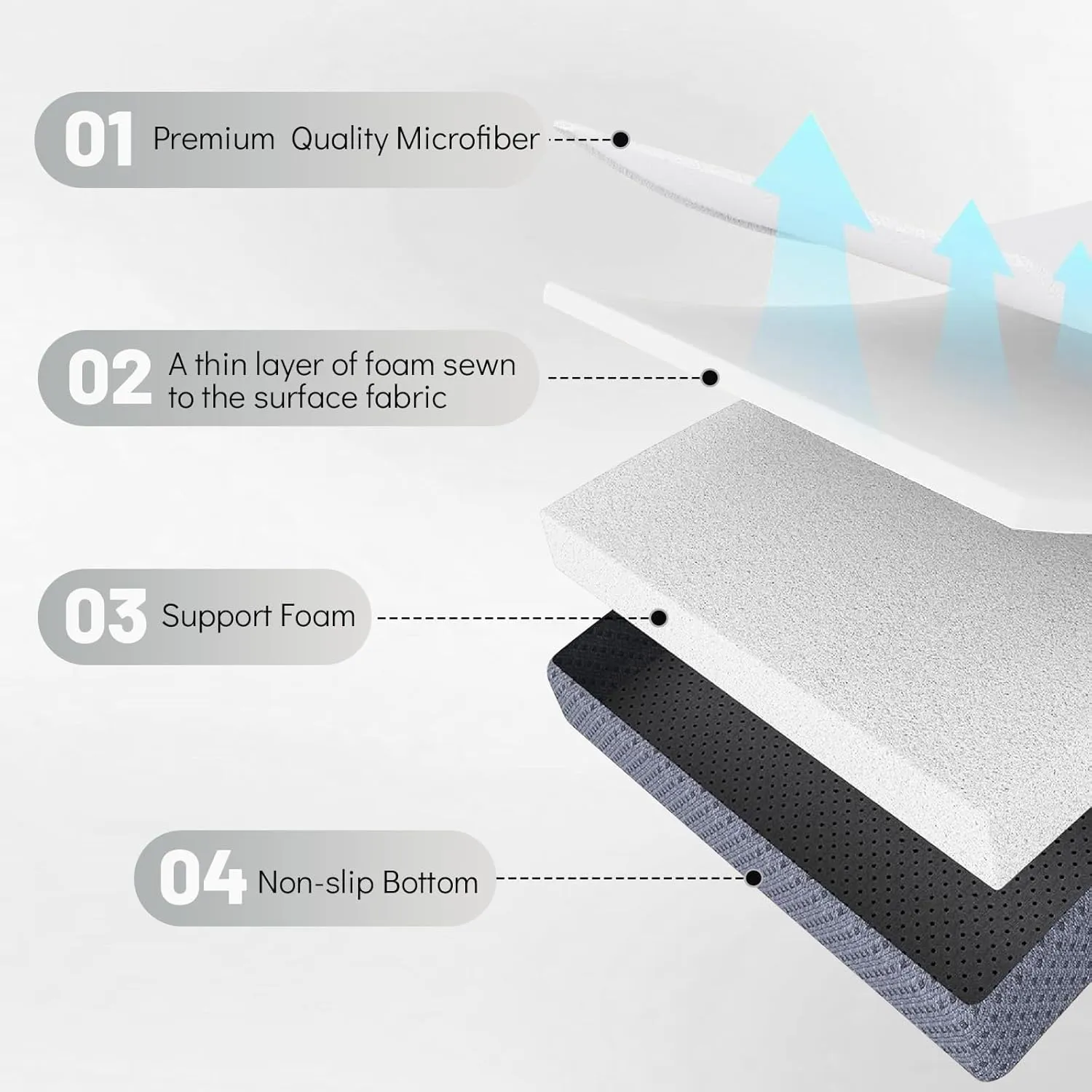 Japanese Floor Mattress Twin, Anti-Slip Japanese Futon Foldable Tatami Mat for Guests, Black