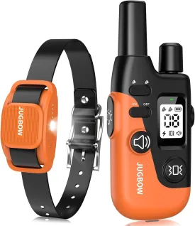 Jugbow Dog Training Collar - 4200FT Remote Dog Collar for Small Medium Large Dogs, LED Light Electric Collar with Beep/Safe Static/Vibration Modes, IPX8 Waterproof Rechargeable Ecollar(Orange)