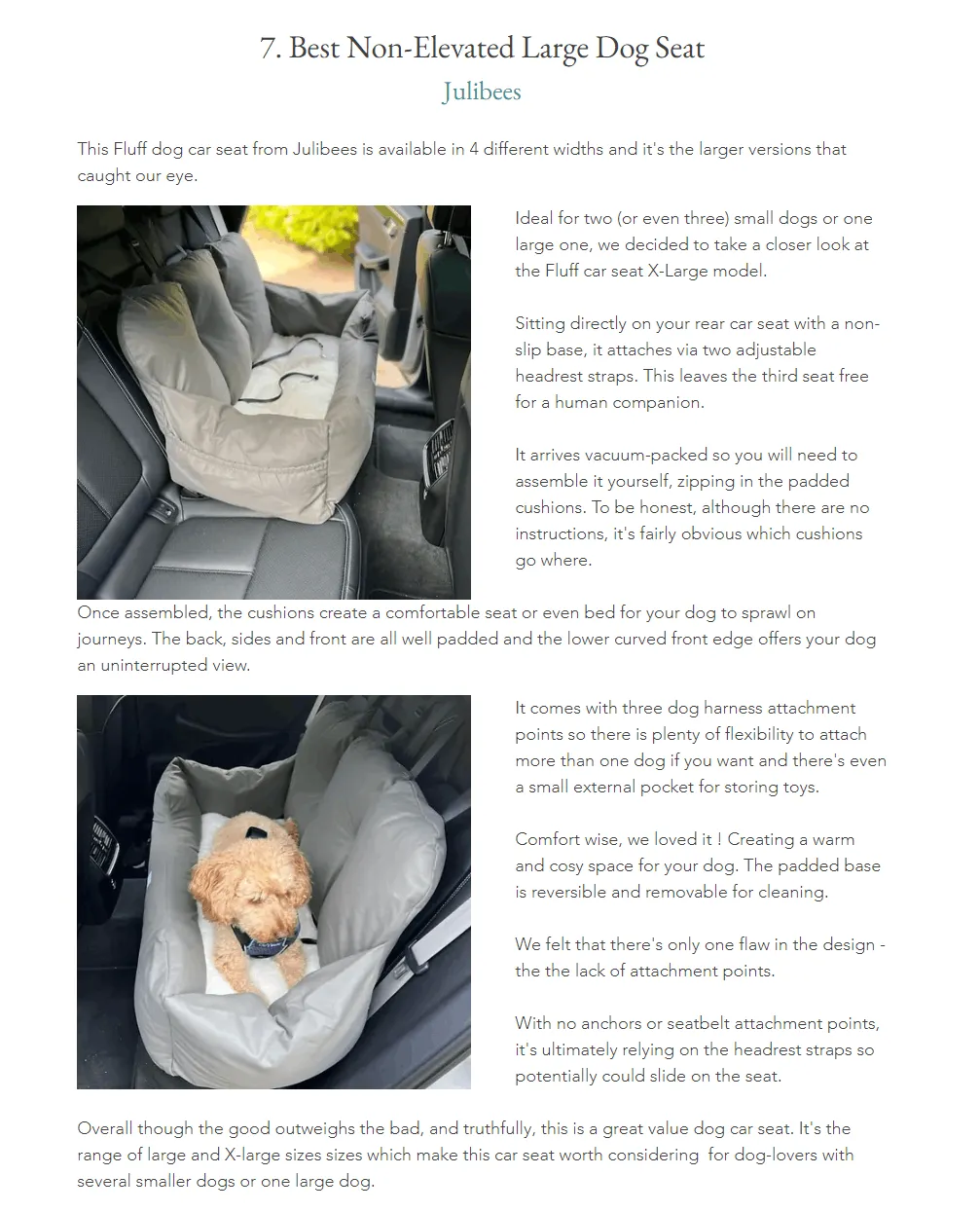 Julibee Fluff Dog Car Seat Bed
