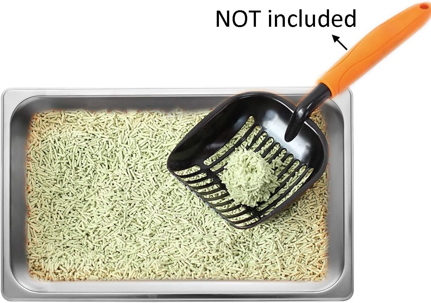Kichwit Stainless Steel Cat Litter Box, Metal Litter Pan for Cat, Non Stick Smooth Surface, 21.1" L x 13.1" W x 6" H