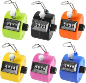 KTRIO Pack of 6 Colors Handheld Tally Counter, 4-Digit Number Clicker Counter, Hand Mechanical Pitch Counter for Coaching, Knitting, People, Lap, Fishing, Golf, Toddler & Fidget