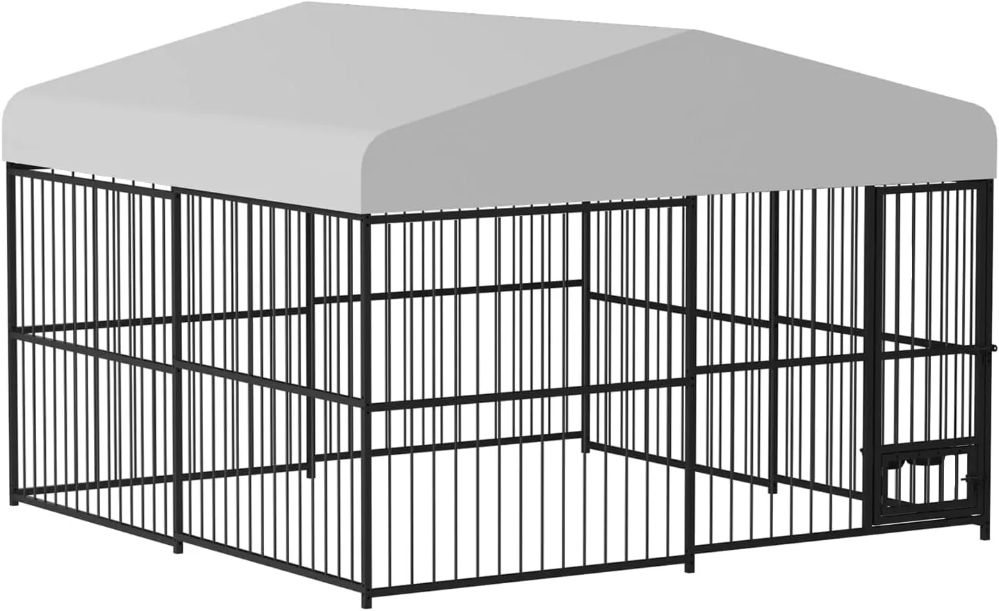 Large Outdoor Dog Kennel,10x10x6 FT Outside Dog House with Weatherproof,Galvanized Iron Dog Playpen with Safety Locks,UV & Water Resistant Proof Cover for Medium and Large Dogs