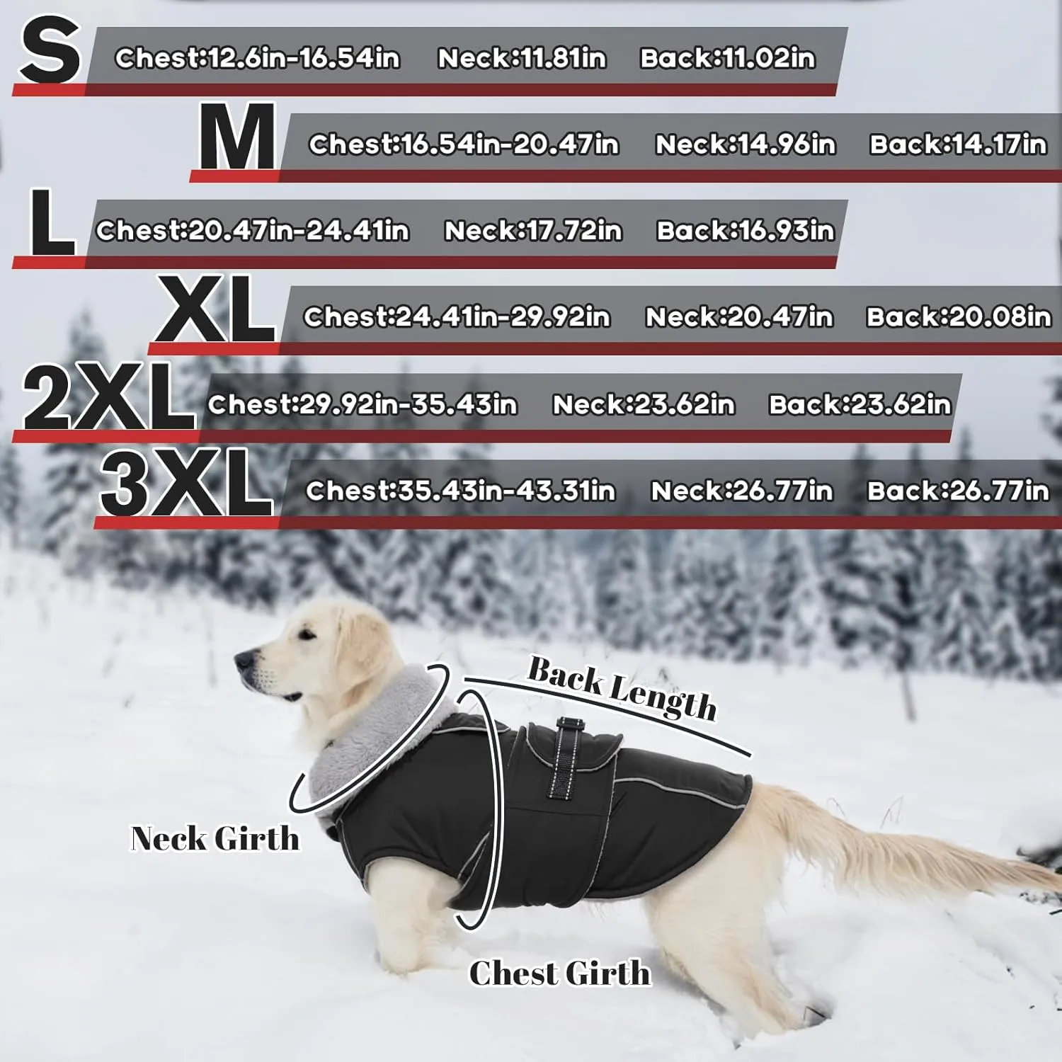 Lelepet Warm Dog Coat Reflective Dog Fleece Vest Waterproof Jacket Windproof Winter Cold Weather Coats with Adjustable Buckle Jackets for Small Dogs, Black, S