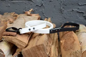 LUCI COLLECTION - White & Black Biothane Dog Leash