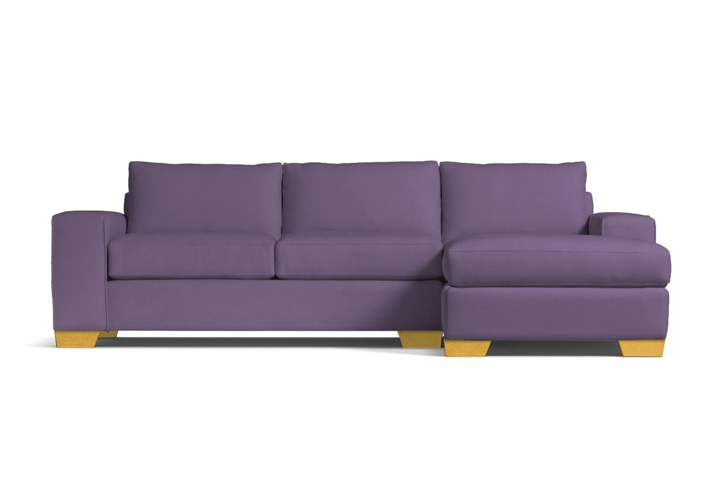 Melrose 2pc Sleeper Sectional :: Leg Finish: Natural / Configuration: RAF - Chaise on the Right / Sleeper Option: Memory Foam Mattress