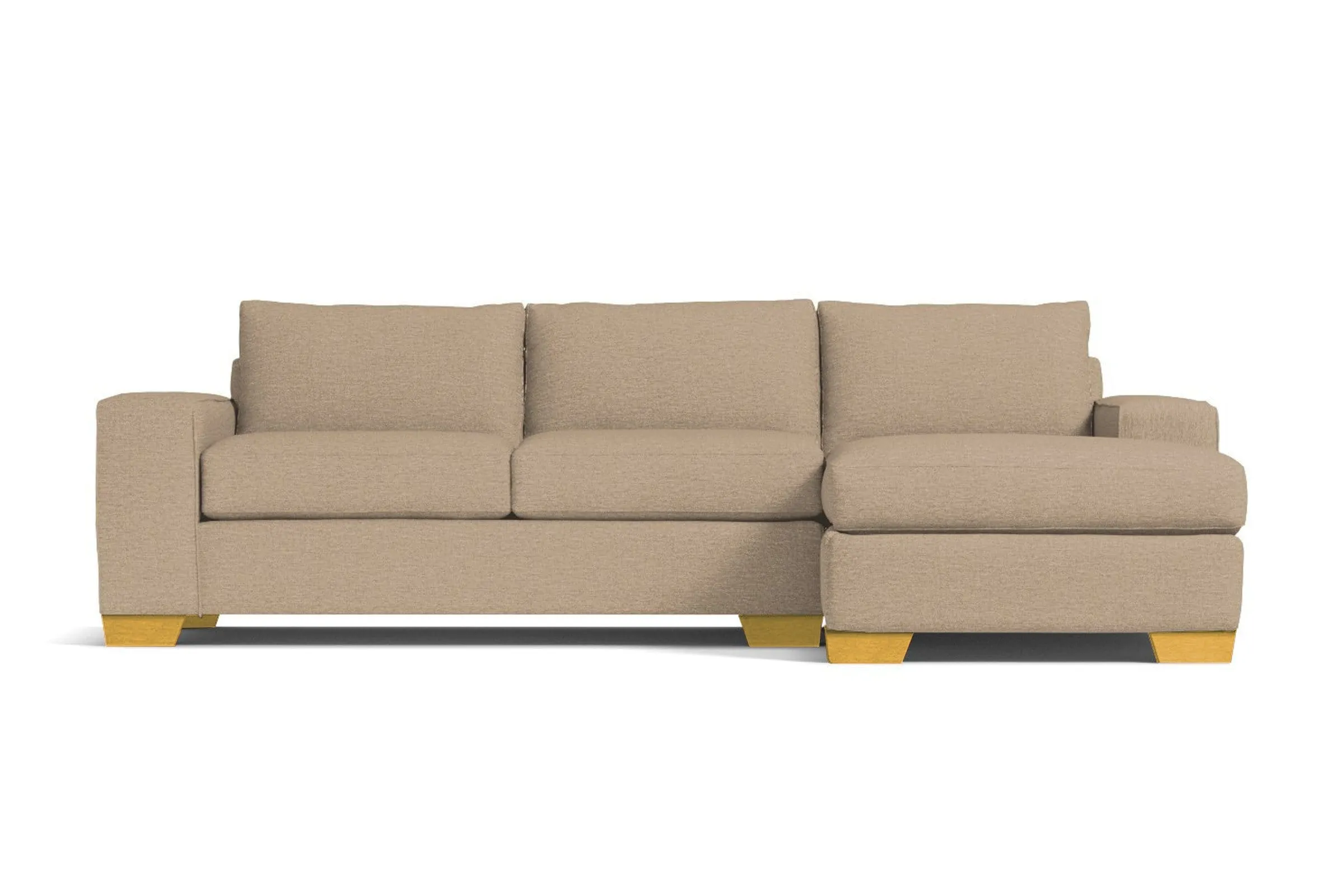 Melrose 2pc Sleeper Sectional :: Leg Finish: Natural / Configuration: RAF - Chaise on the Right / Sleeper Option: Memory Foam Mattress