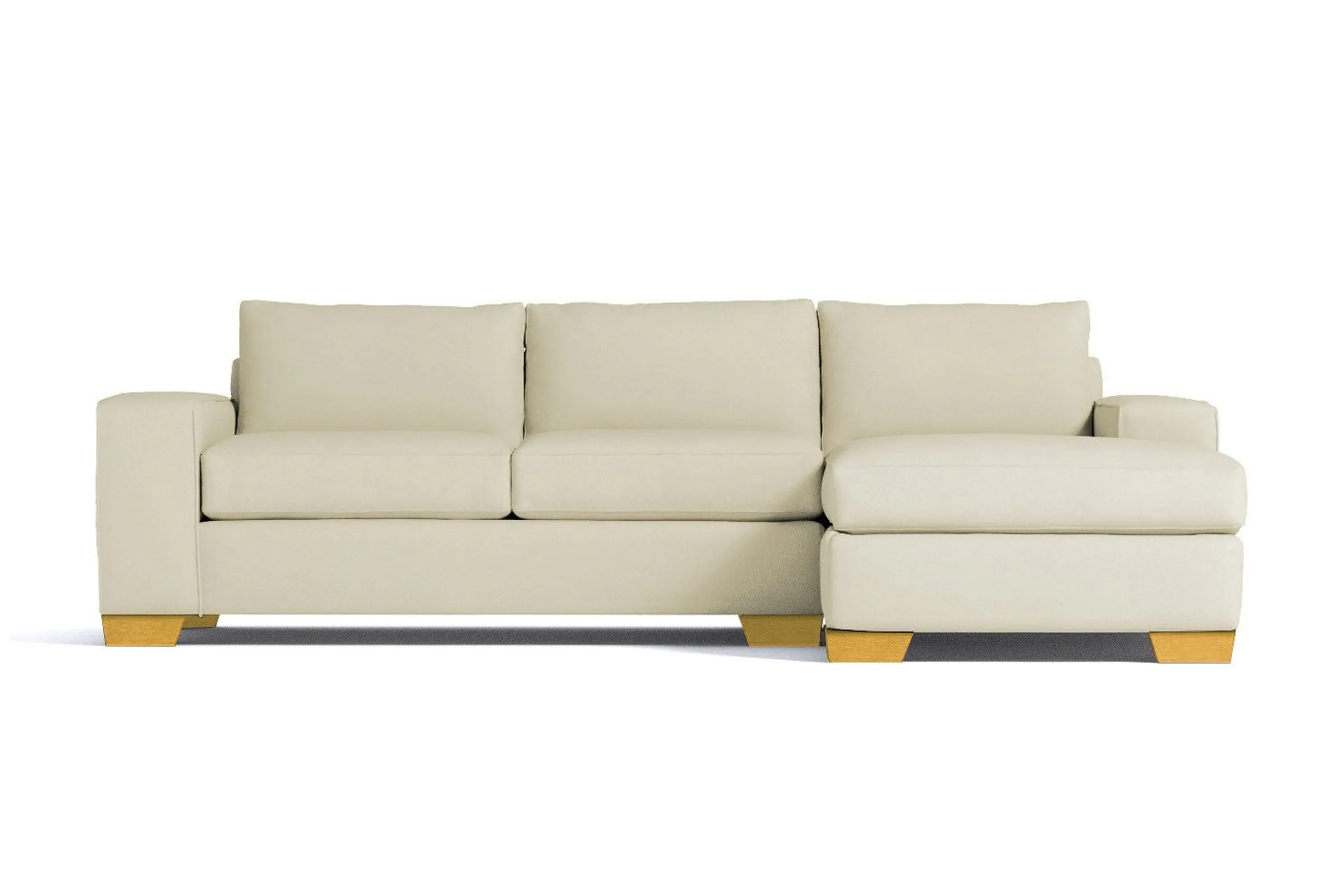 Melrose 2pc Sleeper Sectional :: Leg Finish: Natural / Configuration: RAF - Chaise on the Right / Sleeper Option: Memory Foam Mattress